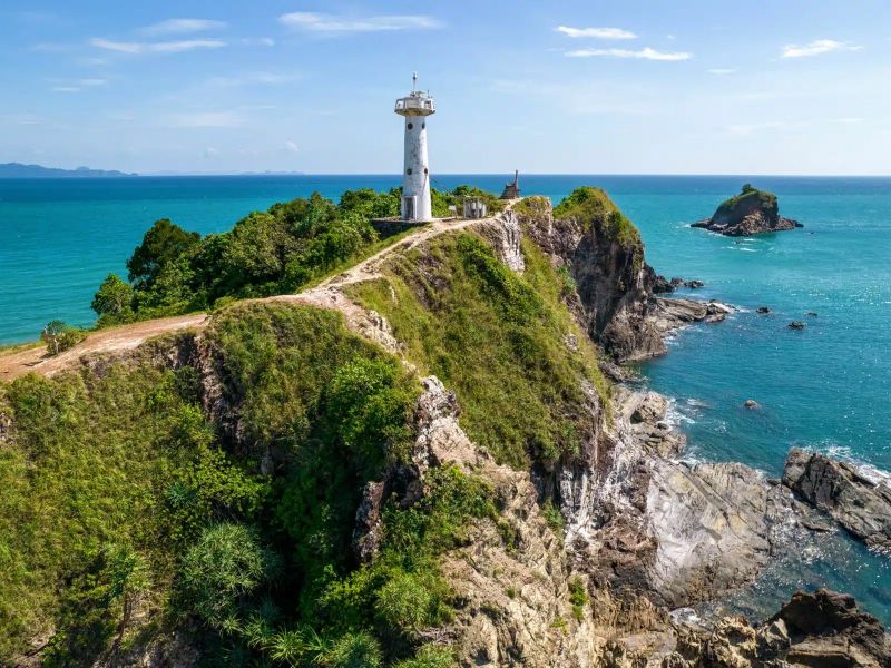 The lighthouse and headland at the southern end of Koh Lanta